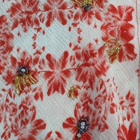 Aratta Coral, Blue & White Patchwork Button-Up - Picture 8 of 16